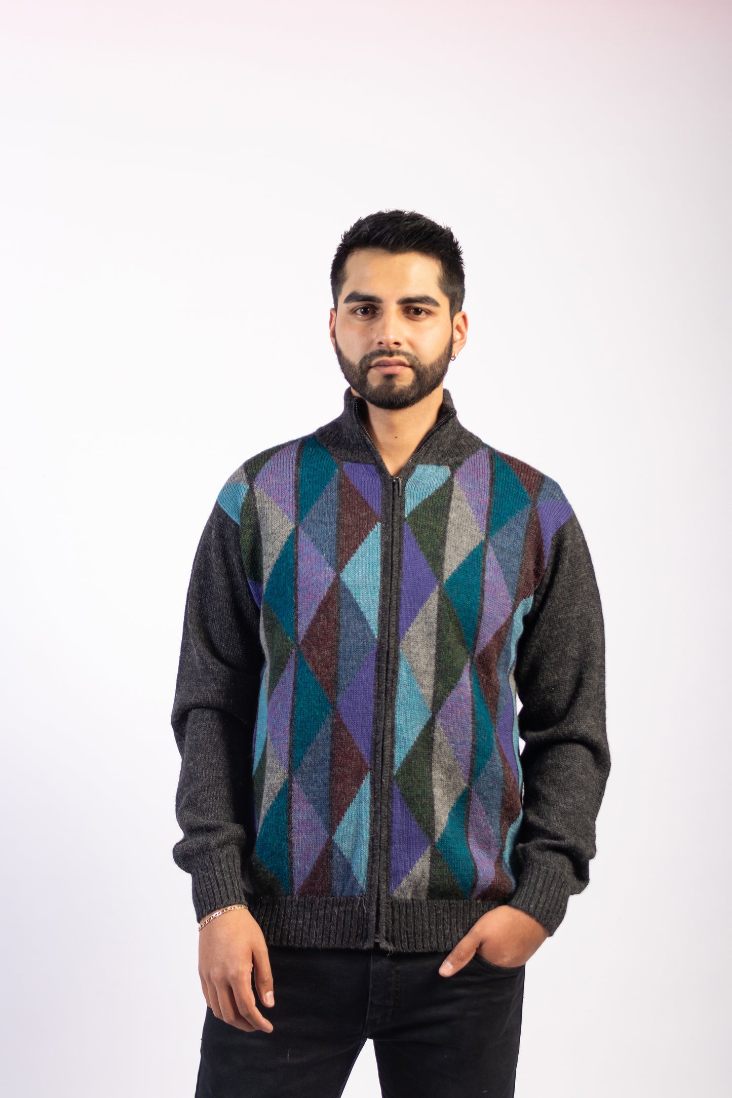 Suéter Cuello alto con cremallera completa - 100% Alpaca