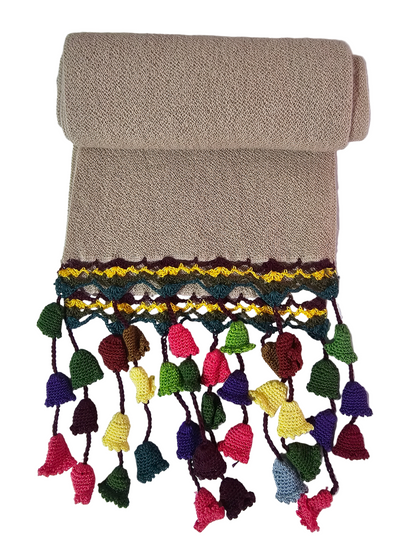 Bufanda Link con Flores de Ganchillo - 100% Baby Alpaca