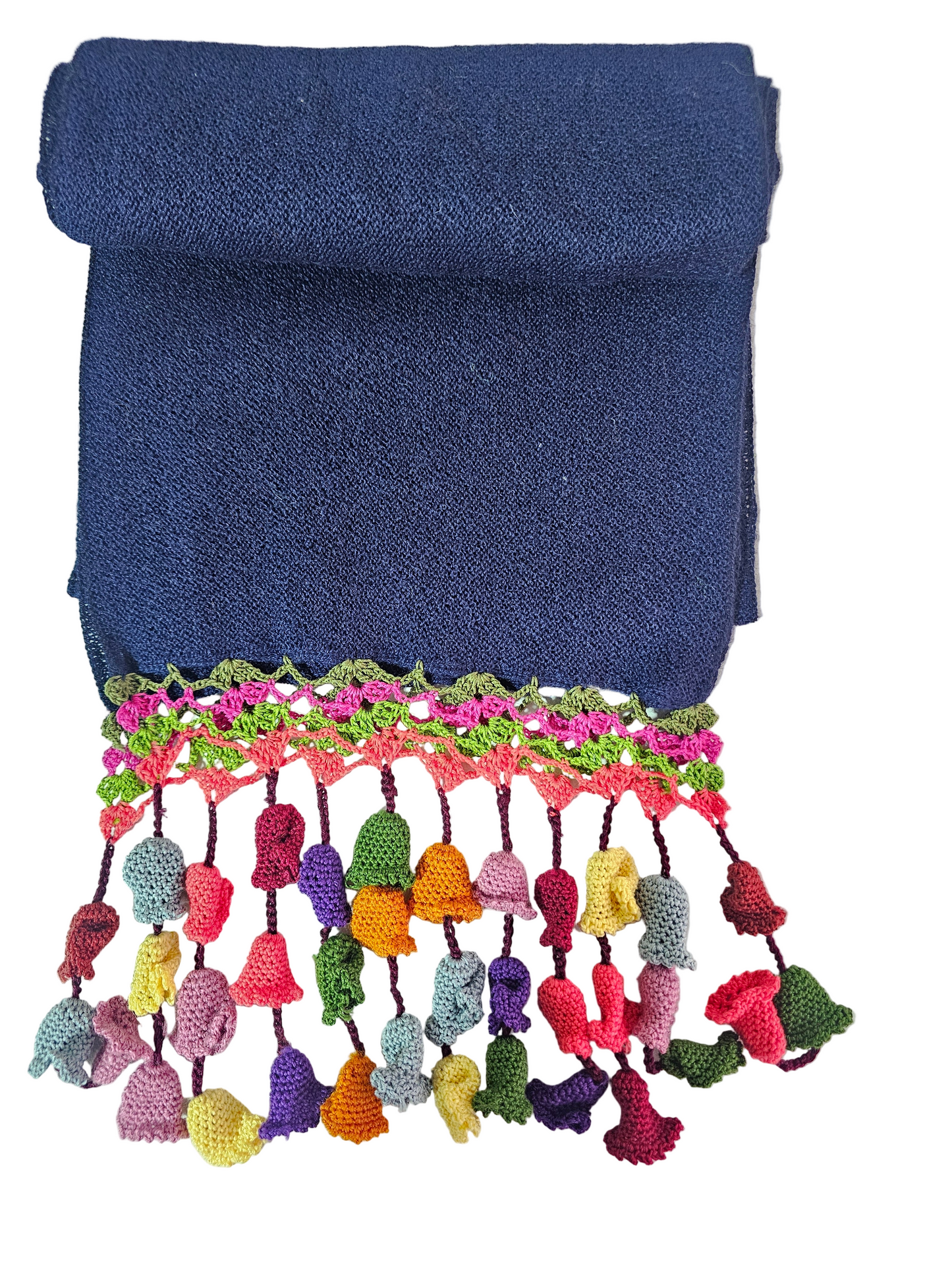 Bufanda Link con Flores de Ganchillo - 100% Baby Alpaca