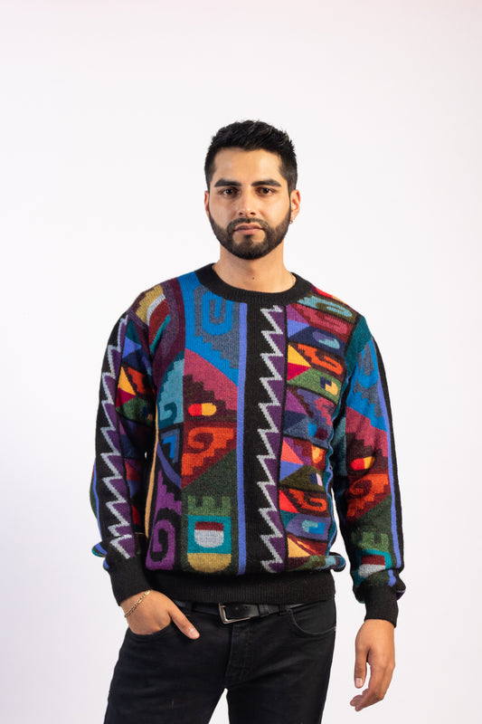 Sueter Motivo Wari Color- 100% Alpaca